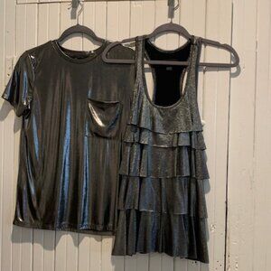 Flirty Ruffled tank top, silver